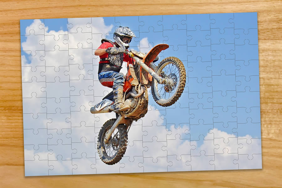 100 piece sports - motorbike - recreational - personalised Australian made and owned jigsaw puzzle