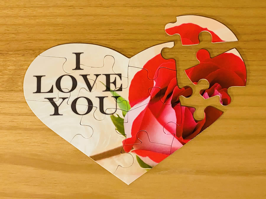 12 piece cardboard love heart personalised valentines day jigsaw puzzles- product 8