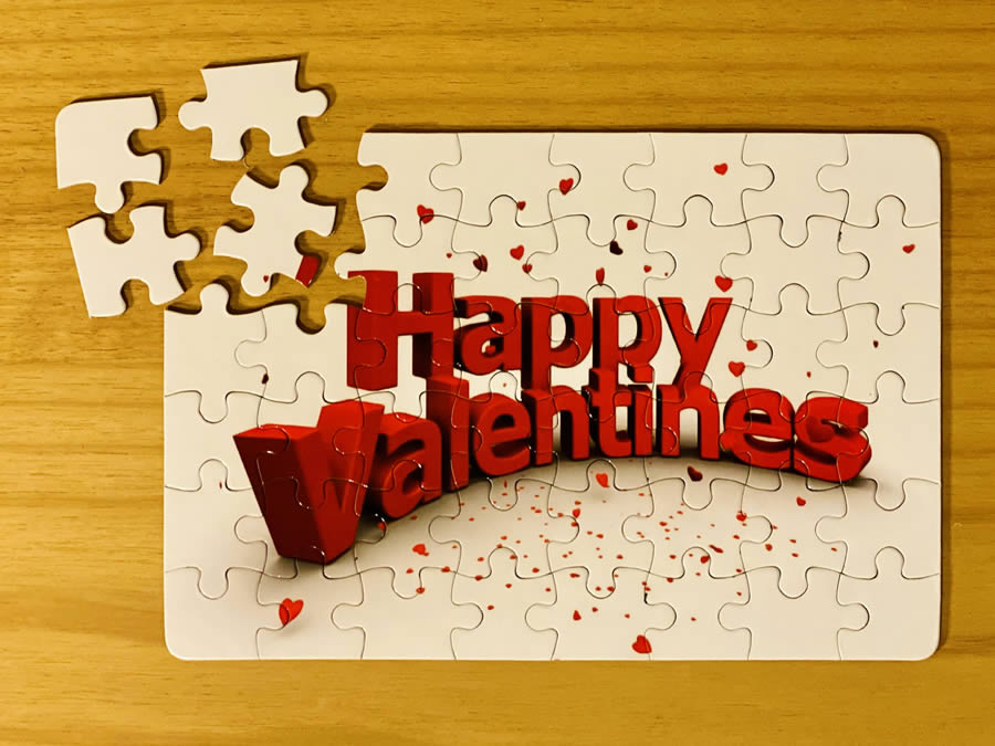 48 piece cardboard personalised valentines day invitation jigsaw puzzle - product 1