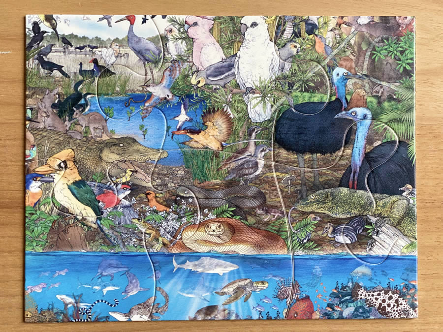 6 piece puzzle- kids Puzzle - A4 range - Myke Mollard artistic design nature - animal puzzle- puzzle - suitable for 1 to 3 year olds