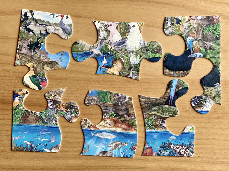 6 piece puzzle- kids Puzzle - A4 range - Myke Mollard puzzle - suitable for 1 to 3 year olds