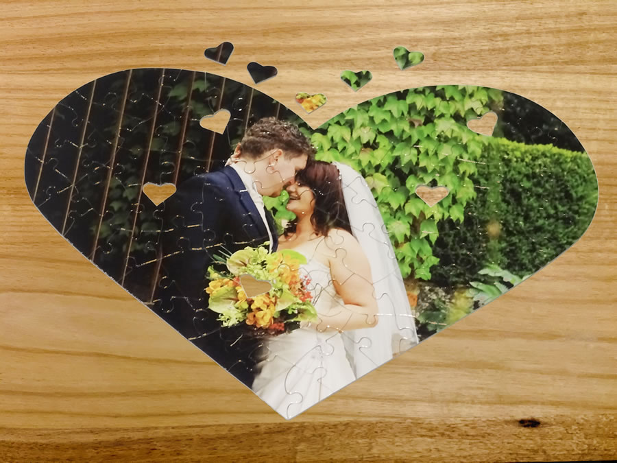 74 piece wedding puzzle -A3 bases puzzle - Just married jigsaw puzzle - Personalised jigsaw puzzle - unquie love heart puzzle - Australian made and owned puzzle