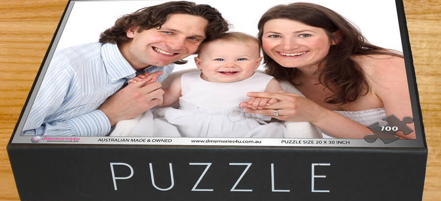 Large gift box - family portrait personalised jigsaw puzzle