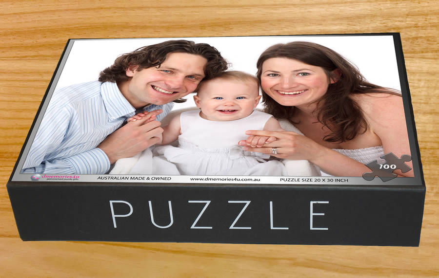 Large gift box - family portrait personalised jigsaw puzzle